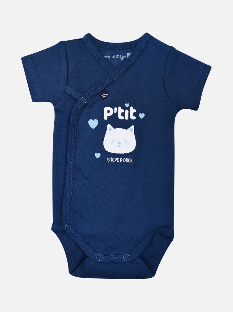 LOT DE 2 BODIES HELIAN OUVERTURE DEVANT NAISSANCE Bleu - Kiabi