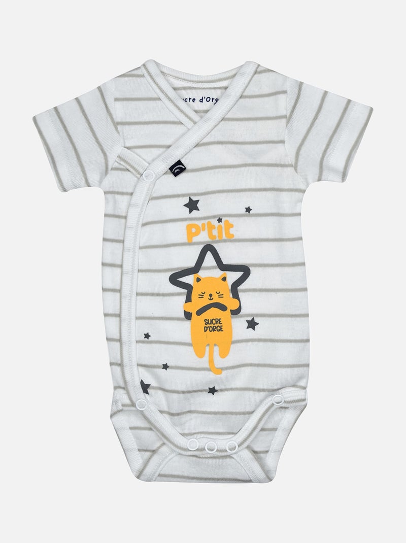 LOT DE 2 BODIES HERCULE OUVERTURE DEVANT NAISSANCE Gris - Kiabi