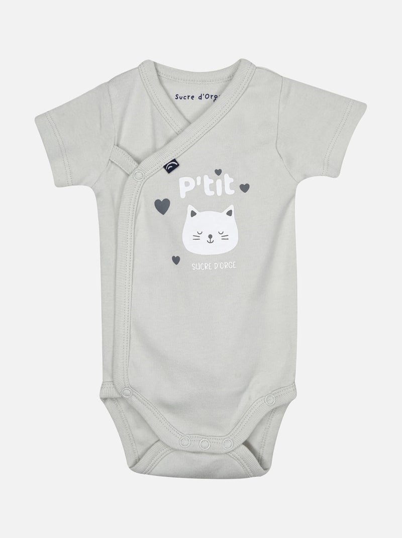 LOT DE 2 BODIES HERCULE OUVERTURE DEVANT NAISSANCE Gris - Kiabi