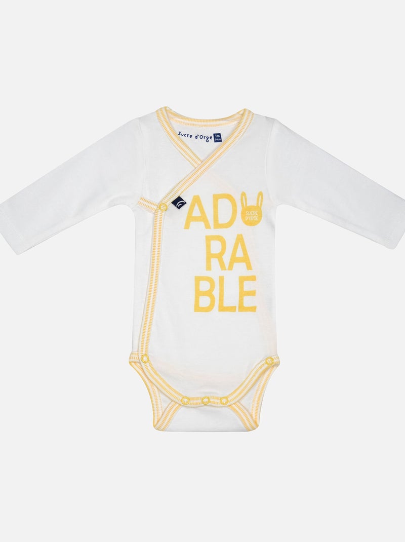 LOT DE 2 BODIES JASPER MANCHES LONGUES NAISSANCE Jaune - Kiabi
