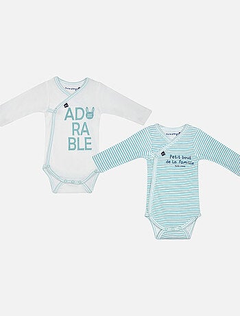 LOT DE 2 BODIES JEF MANCHES LONGUES NAISSANCE