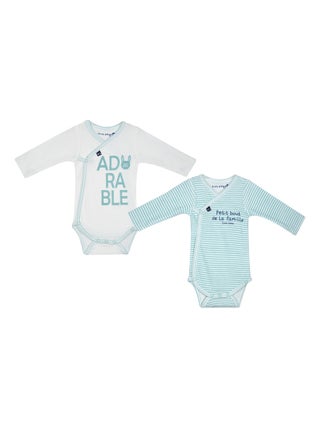 LOT DE 2 BODIES JEF MANCHES LONGUES NAISSANCE