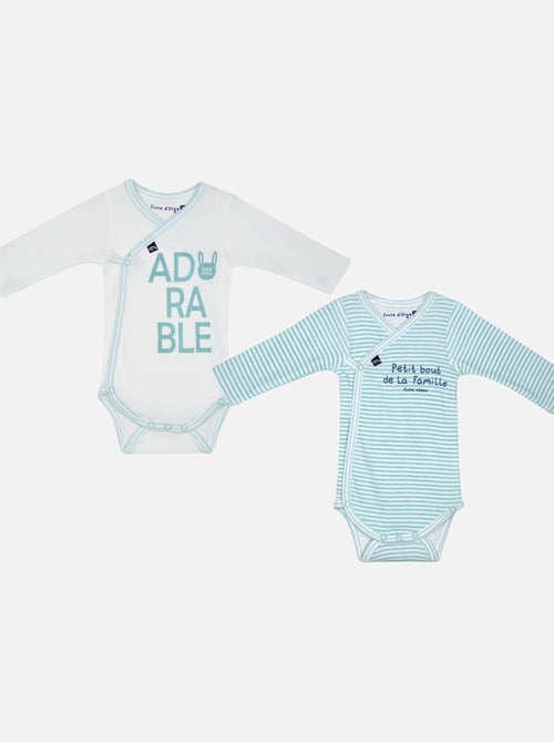 LOT DE 2 BODIES JEF MANCHES LONGUES NAISSANCE - Kiabi