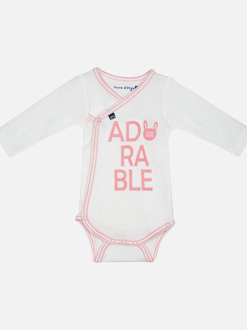 LOT DE 2 BODIES JOLINE MANCHES LONGUES NAISSANCE Rose - Kiabi