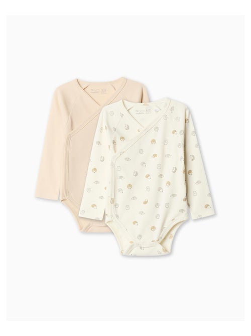 Lot de 2 bodies kimono manches longues, bébé MO Fashion - Kiabi Lot de 2 bodies kimono manches longues, bébé MO Fashion - Kiabi