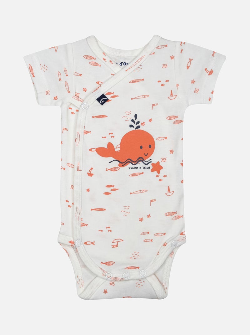 LOT DE 2 BODIES LAIBA OUVERTURE DEVANT NAISSANCE Orange - Kiabi