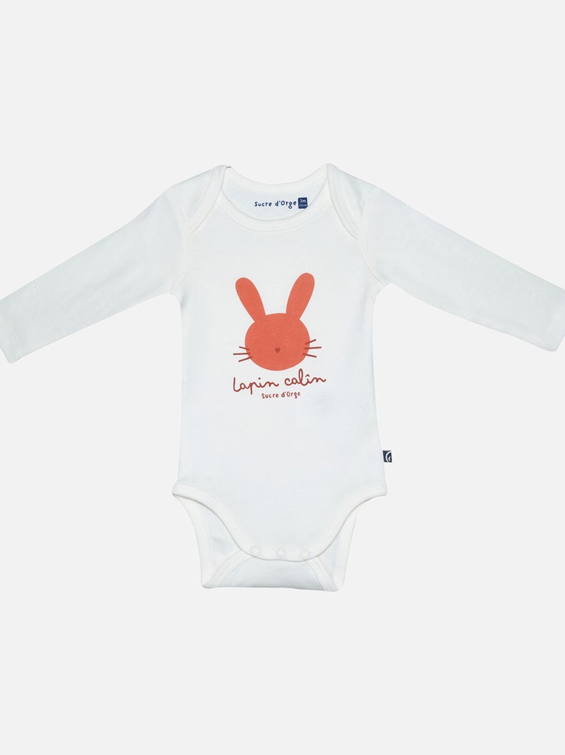 LOT DE 2 BODIES LOMAN MANCHES LONGUES BEBE Beige - Kiabi