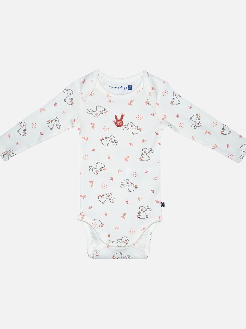 LOT DE 2 BODIES LOMAN MANCHES LONGUES BEBE Beige - Kiabi
