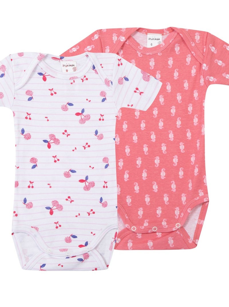 Lot De 2 Bodies Manches Courtes Oeko-tex 'miniman' Blanc - Kiabi