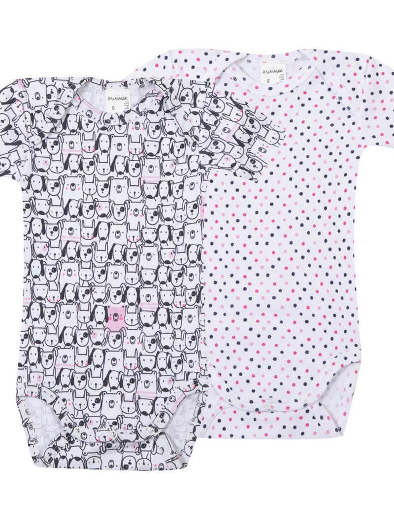 Lot De 2 Bodies Manches Courtes Oeko-tex 'miniman' Noir - Kiabi