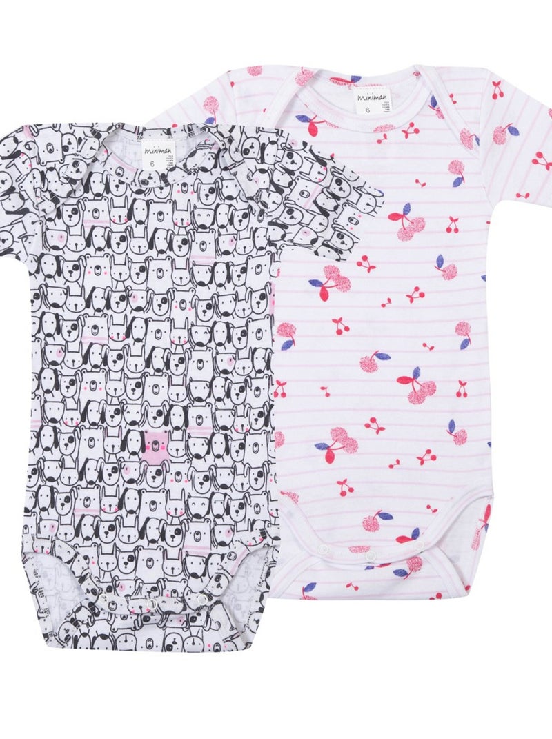 Lot De 2 Bodies Manches Courtes Oeko-tex 'miniman' Noir - Kiabi