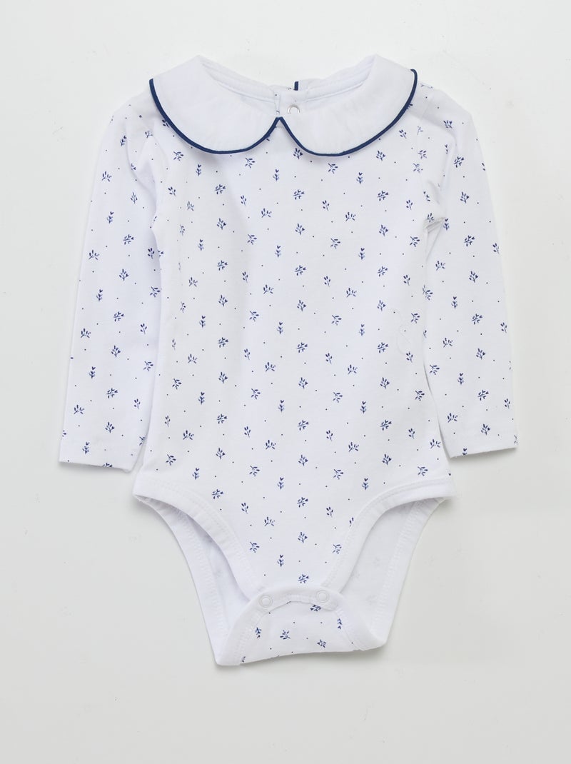 Lot de 2 bodies manches longues avec collerette Blanc - Kiabi