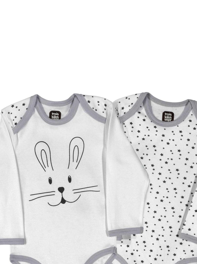 Lot de 2 bodies modèle Lapin bébé Trois Kilos Sept Blanc - Kiabi