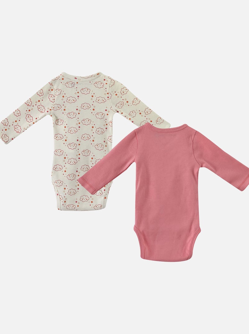 LOT DE 2 BODIES OUVERTURE DEVANT ELENORA Rose - Kiabi