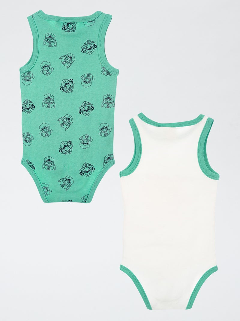 Lot de 2 bodies 'Pat patrouille' sans manches en coton Vert - Kiabi