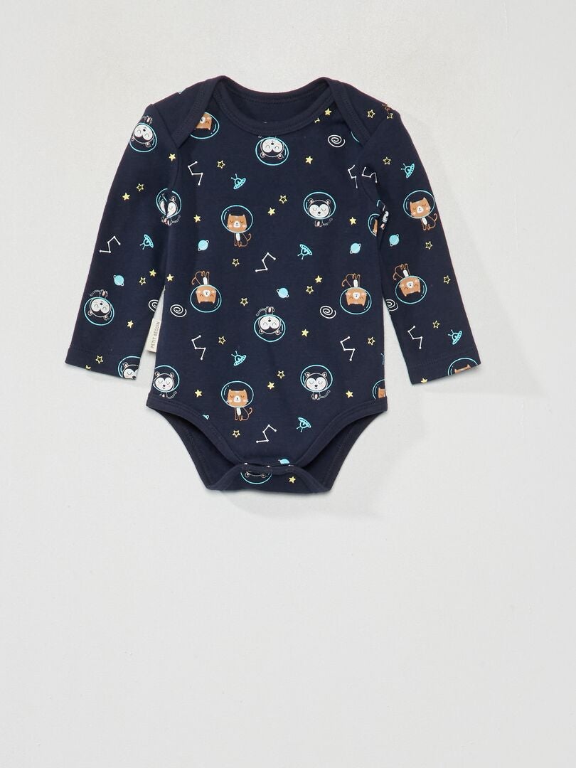 Lot de 2 bodies 'Petit Beguin' bleu/blanc - Kiabi
