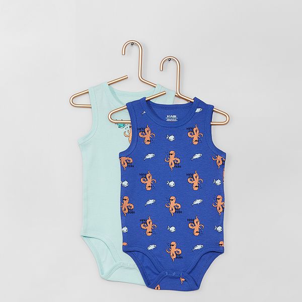 Lot De 2 Bodies Sans Manches Bebe Garcon Bleu Kiabi 4 90