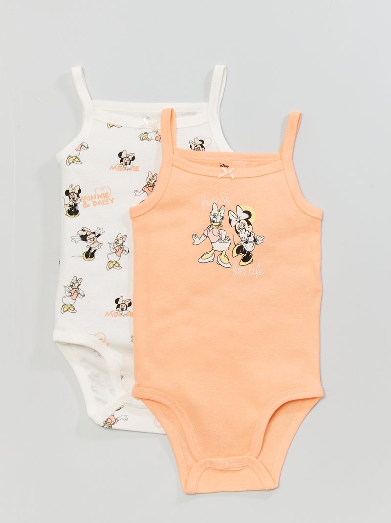 Lot de 2 bodies sans manches 'Disney' Blanc/Orange - Kiabi