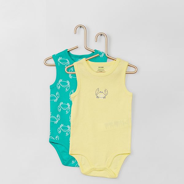 Lot De 2 Bodies Sans Manches Bebe Garcon Bleu Kiabi 4 90