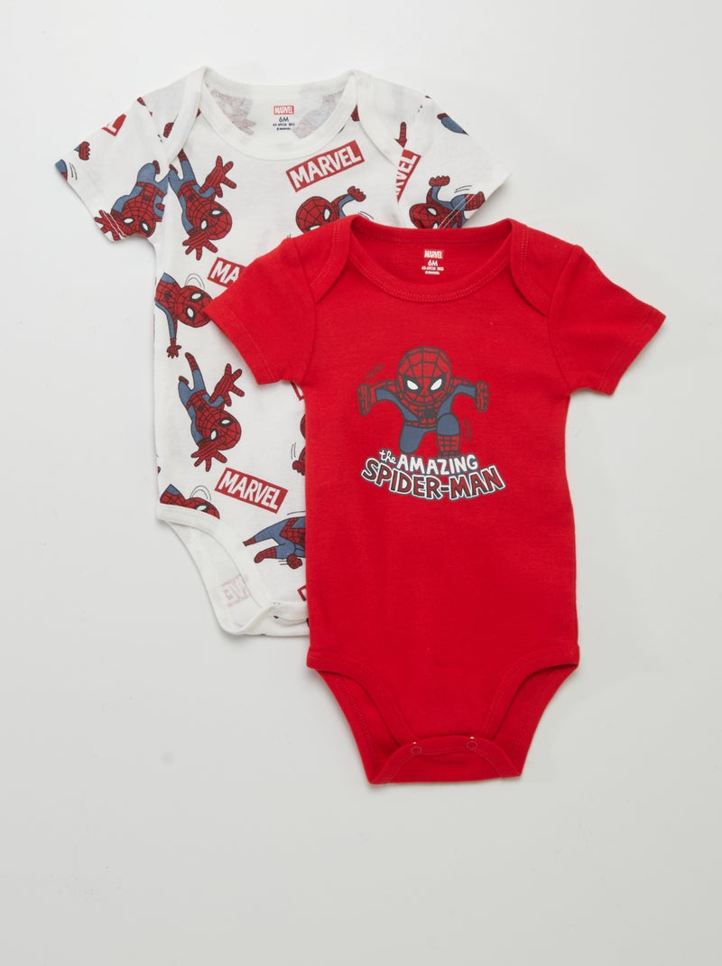 Lot de 2 bodies 'Spider-man' de 'Marvel' Rouge - Kiabi
