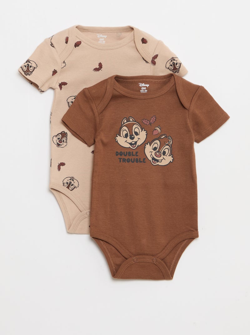 Lot de 2 bodies 'Stitch' 'Disney' Beige - Kiabi