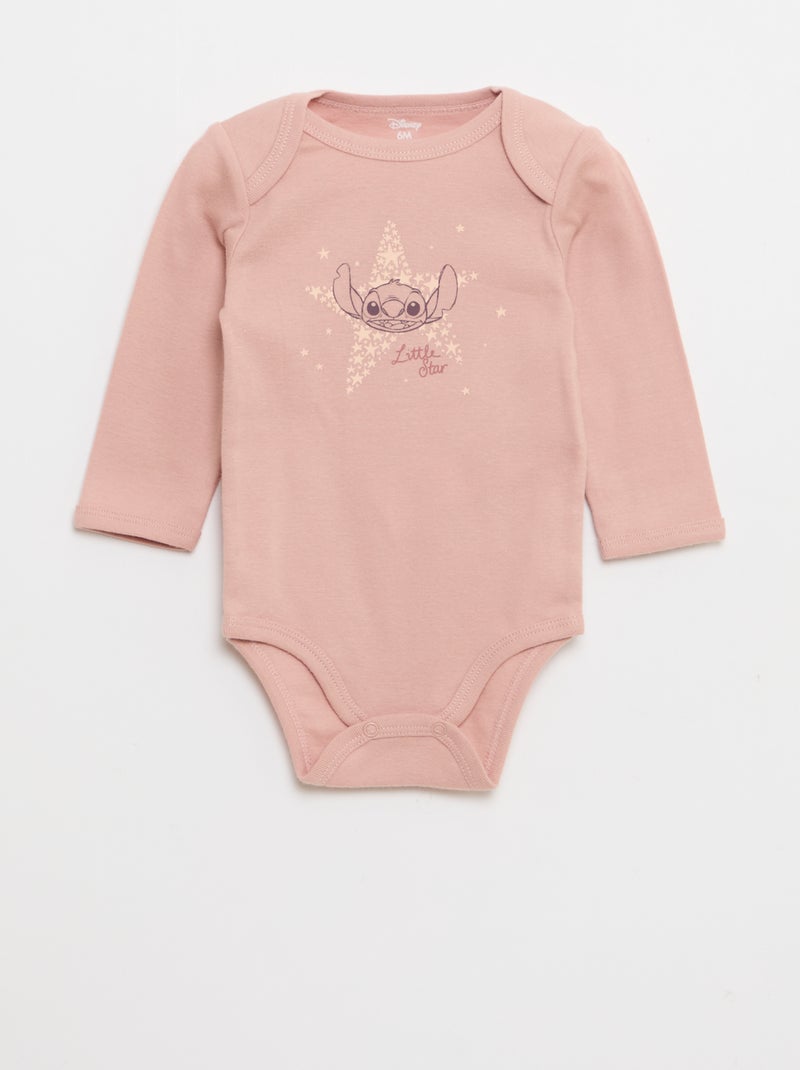 Lot de 2 bodies 'Stitch' 'Disney' Rose - Kiabi