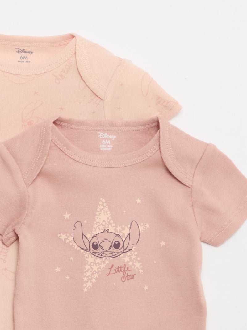Lot de 2 bodies 'Stitch' 'Disney' Rose - Kiabi