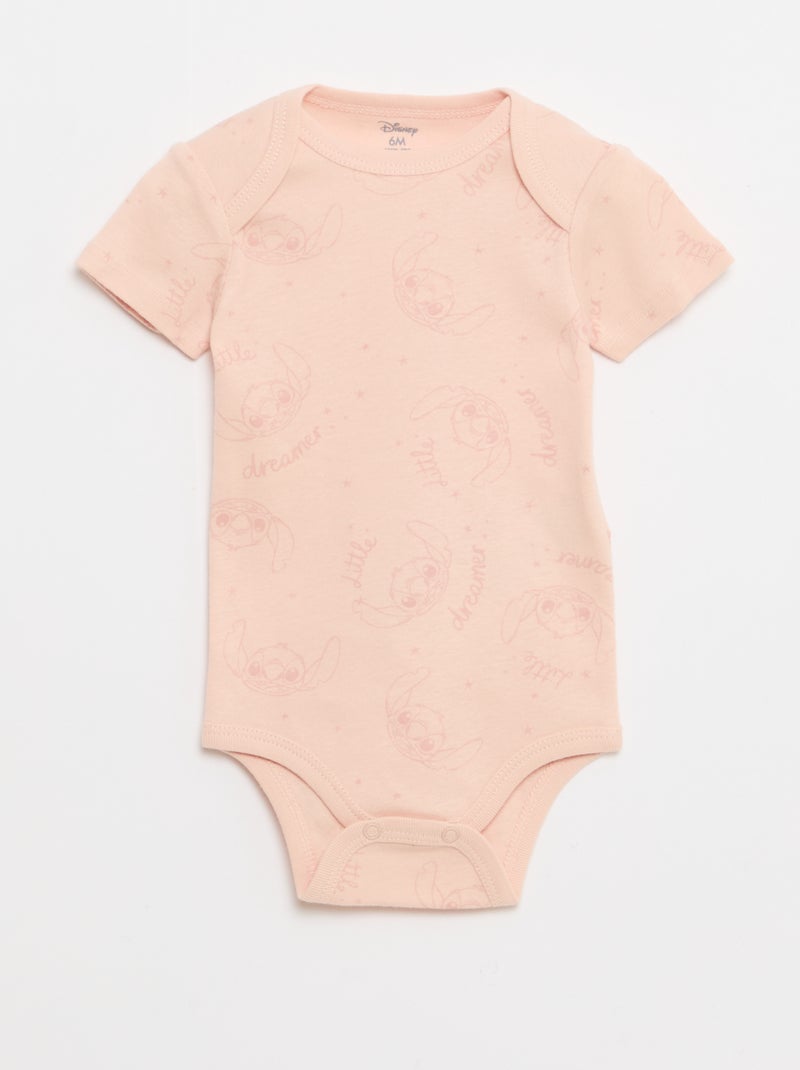 Lot de 2 bodies 'Stitch' 'Disney' Rose - Kiabi