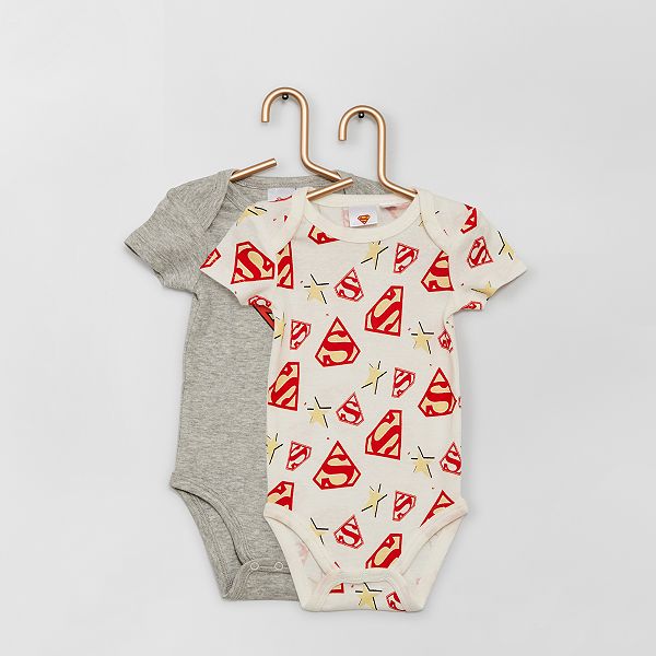 Lot De 2 Bodies Superman Bebe Garcon Gris Kiabi 10 00