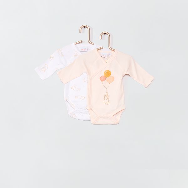 Lot De 2 Bodies Winnie L Ourson Bebe Fille Rose Kiabi 10 00