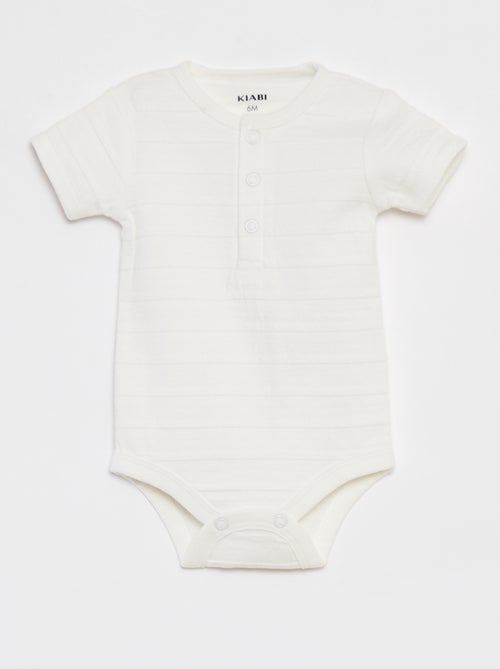 Lot de 2 body à col rond boutonnée - 2 pièces - Kiabi