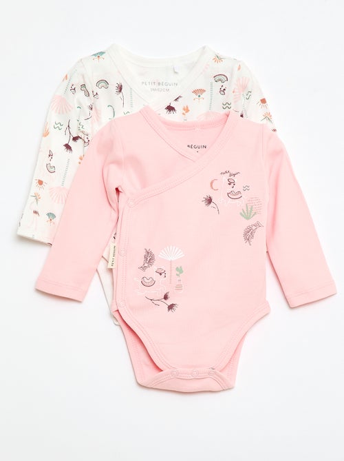Lot de 2 body croisés 'Petit Beguin' - Kiabi