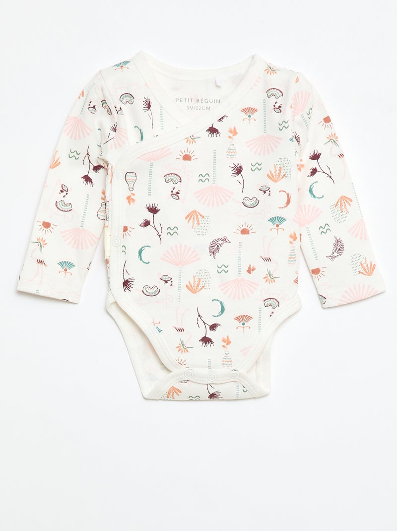 Lot de 2 body croisés 'Petit Beguin' Rose - Kiabi