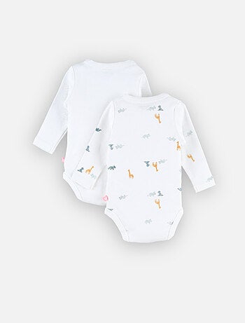 Lot de 2 bodys croisés en coton BIO, Noukie's