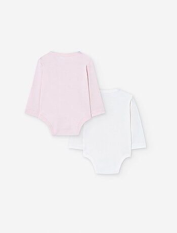Lot de 2 bodys en coton avec imprimé chat