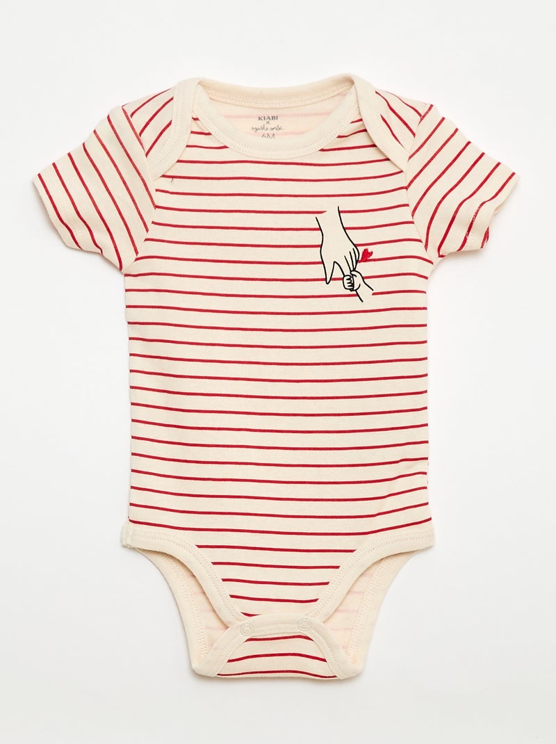 Lot de 2 bodys imprimé family 'Agathe Sorlet x Kiabi' - Saint-Valentin Blanc - Kiabi