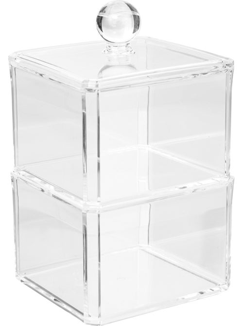 Lot de 2 boîtes à cotons transparentes selena - Kiabi