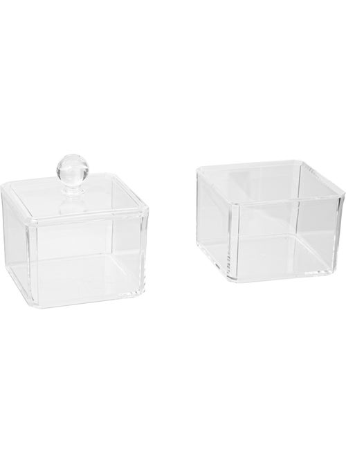 Lot de 2 boîtes à cotons transparentes selena - Kiabi