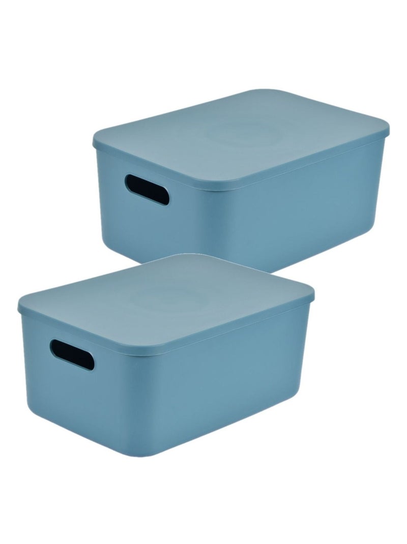 Lot de 2 boîtes avec couvercle CHROMACASE Bleu - Kiabi