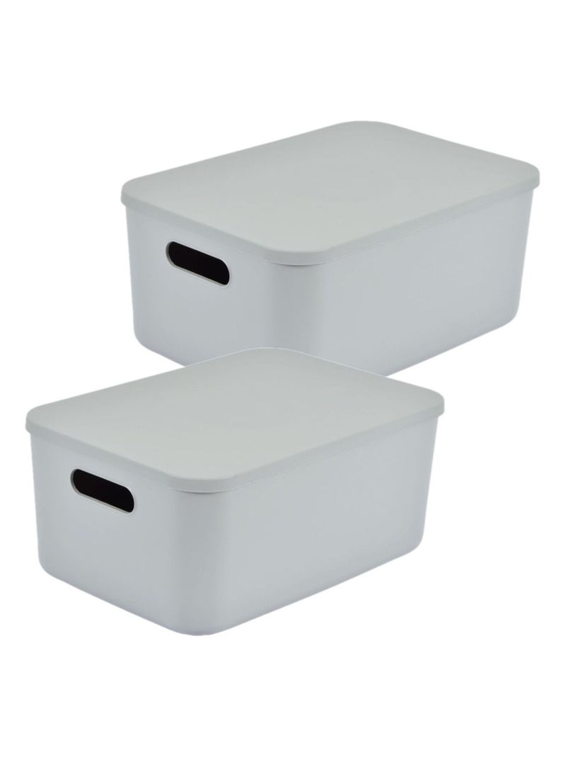Lot de 2 boîtes avec couvercle CHROMACASE Gris - Kiabi
