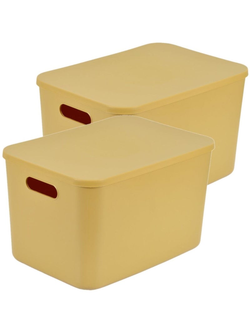 Lot de 2 boîtes avec couvercle CHROMACASE Jaune - Kiabi