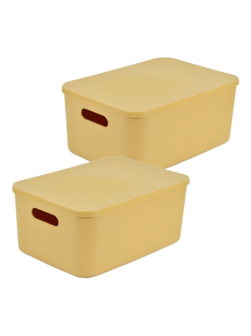 Lot de 2 boîtes avec couvercle CHROMACASE Jaune - Kiabi