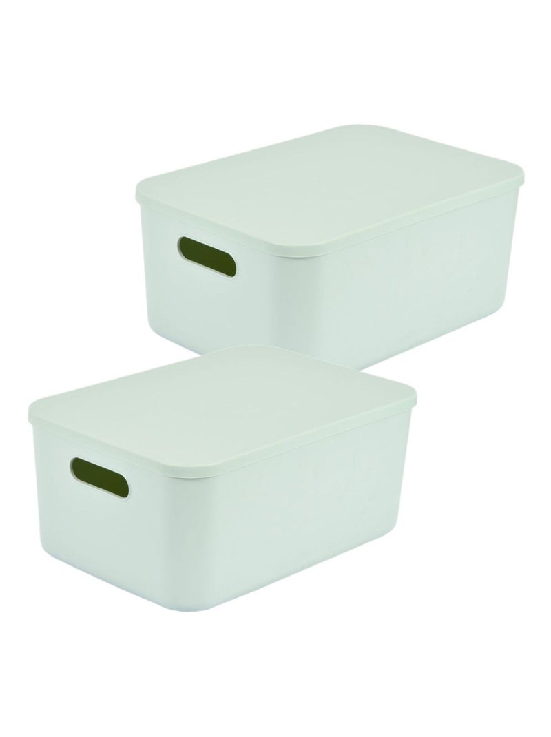 Lot de 2 boîtes avec couvercle CHROMACASE Vert - Kiabi