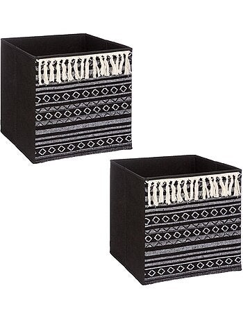 Lot de 2 boîtes de rangement à motifs ethniques MIX'N MODUL