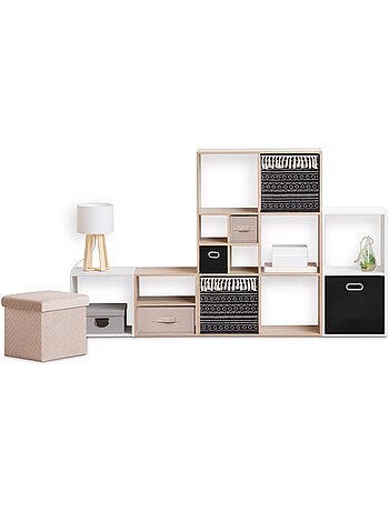 Lot de 2 boîtes de rangement à motifs ethniques MIX'N MODUL