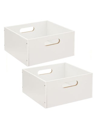 Lot de 2 Boîtes de rangement carrée en MDF