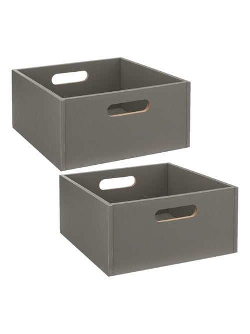 Lot de 2 Boîtes de rangement carrée en MDF - Kiabi