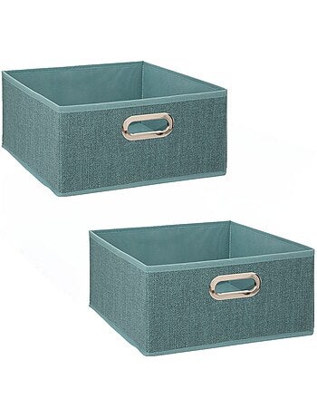 Lot de 2 boîtes de rangement carrées en tissu MIX' N MODUL