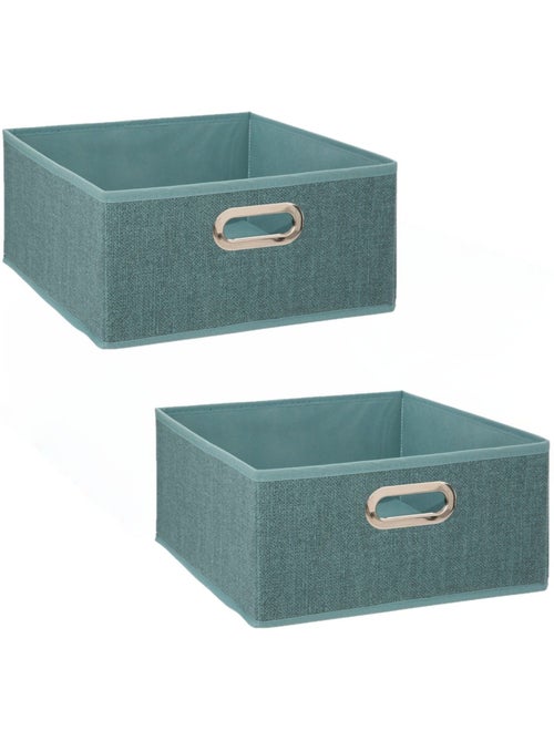 Lot de 2 boîtes de rangement carrées en tissu MIX' N MODUL - Kiabi