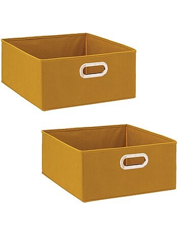 Lot de 2 boîtes de rangement carrées en tissu MIX' N MODUL